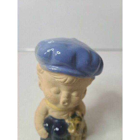 VINTAGE 70's Japan Stoneware Boy And His Dog Statue Figurine Display Decoration - Picture 3 of 10